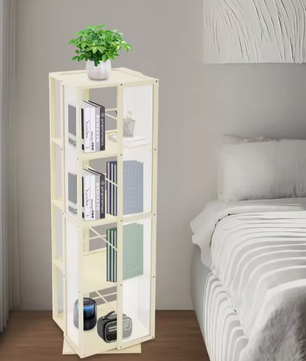 4-Laags Draaibare Boekenkast – 360° Vloerstaande Opberger