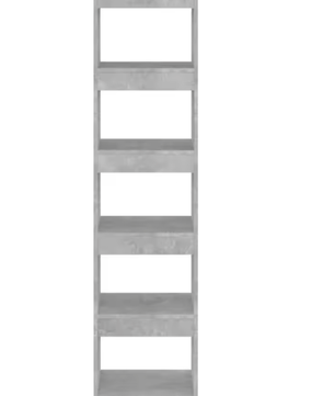 Betongrijze Boekenplank – 4-Lagen Kamervoorraad en Verdeler, Moderne Opbergorganizer voor Woonkamer, Slaapkamer, Kantoor en Decoratieve Opslag