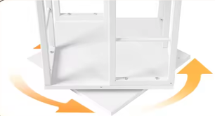 Witte 4-laags draaibare boekenplank – Vierkante stijl, Hout en IJzer, Compacte Roterende Opberger voor Woonkamer, Slaapkamer, Kinderkamer