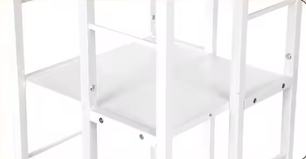 Witte 4-laags draaibare boekenplank – Vierkante stijl, Hout en IJzer, Compacte Roterende Opberger voor Woonkamer, Slaapkamer, Kinderkamer