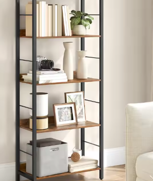 5/6 Lagen Boekenplank – Hout & Staal