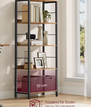 5/6 Lagen Boekenplank – Hout & Staal