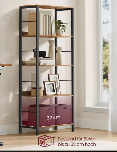 5/6 Lagen Boekenplank – Hout & Staal