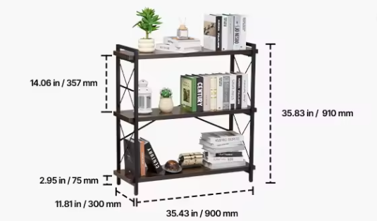 Industriële Metalen Boekenplank – 3-14 Laags Open Planken Voor Boeken & Decoratie