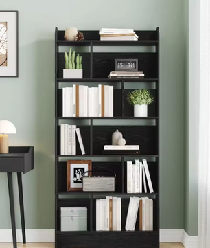 Boekenkast met 6 Compartimenten – Staande Opbergplank voor Woonkamer, Kantoor en Slaapkamer