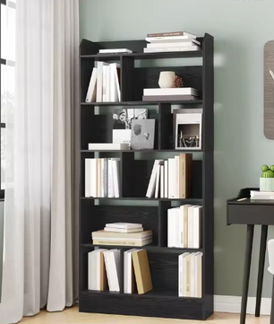 Boekenkast met 6 Compartimenten – Staande Opbergplank voor Woonkamer, Kantoor en Slaapkamer