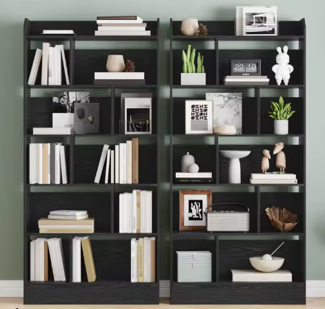 Boekenkast met 6 Compartimenten – Staande Opbergplank voor Woonkamer, Kantoor en Slaapkamer