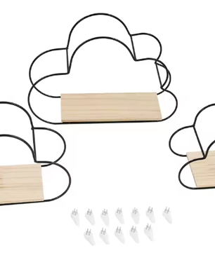 Wolkvormige Wandplanken – Set van 3 Hangende Planken voor Woondecoratie