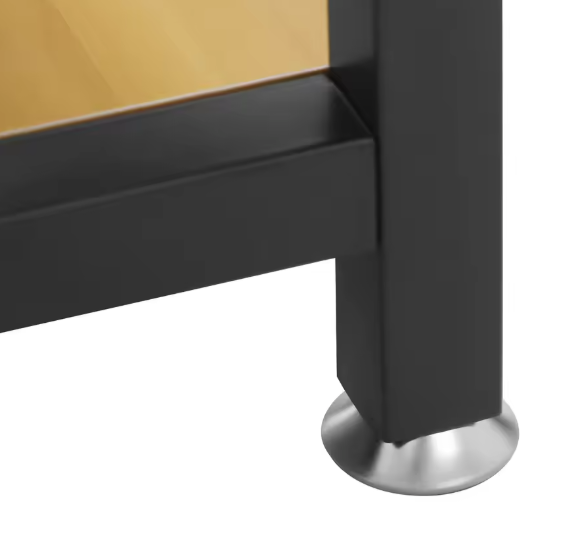 3-laags Printerstandaard van Hout en Staal – Verstelbare Planken, 94 cm