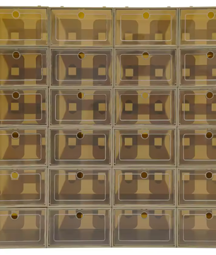 24-Delige Modulaire Schoenenkast met Stapelbare Transparante Opbergdozen – Ruimtebesparend Schoenenrek voor Hal, Slaapkamer, Garderobe en Kastopslag