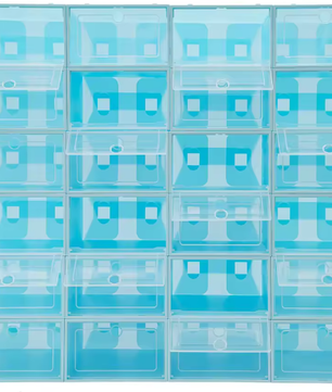 24-Delige Modulaire Schoenenkast met Stapelbare Transparante Opbergdozen – Ruimtebesparend Schoenenrek voor Hal, Slaapkamer, Garderobe en Kastopslag