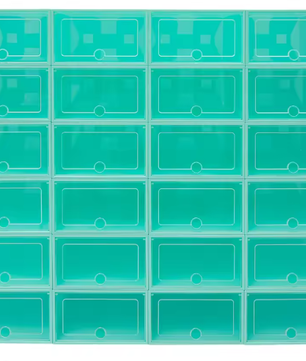 24-Delige Modulaire Schoenenkast met Stapelbare Transparante Opbergdozen – Ruimtebesparend Schoenenrek voor Hal, Slaapkamer, Garderobe en Kastopslag