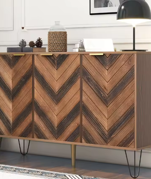 Dressoir met 3 Deuren – Massief Houtfineer, Royale Opbergruimte en amp; Elegante Details