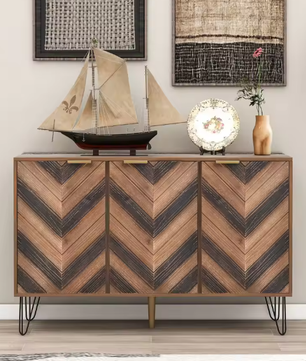 Dressoir met 3 Deuren – Massief Houtfineer, Royale Opbergruimte en amp; Elegante Details