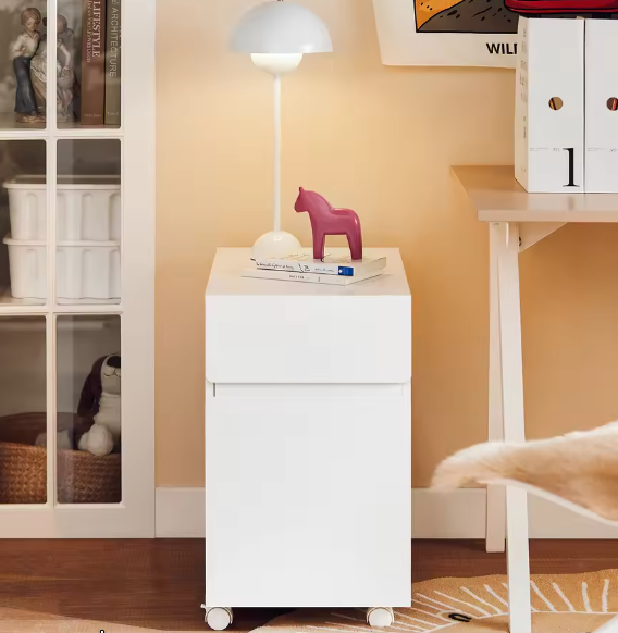 Verrijdbare Printertafel met Lade en Kast – Opbergkast op Wielen voor Kantoor en amp; Thuis