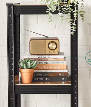 Stevig Industrieel Opbergrek met 5 Verstelbare Planken – Metaal en amp; MDF