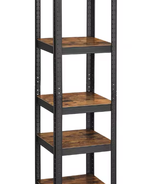 Stevig Industrieel Opbergrek met 5 Verstelbare Planken – Metaal en amp; MDF
