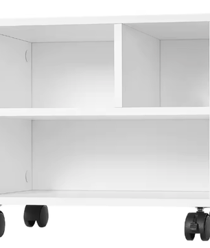 Verrijdbare Printerkast met 3 Open Vakken – Houten Opbergkast voor Kantoor en Thuis