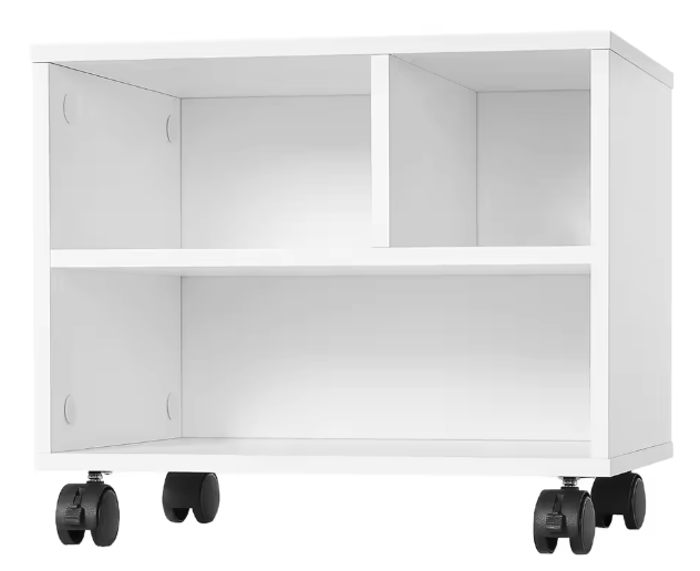 Verrijdbare Printerkast met 3 Open Vakken – Houten Opbergkast voor Kantoor en Thuis