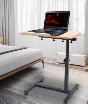 Verstelbare Laptoptafel met Wielen – 360° Draaibaar Bureau 58–90 cm