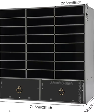 Bureau Organizer met 24 Vakken en 2 Lades – Documentenkast voor Kantoor en Thuis