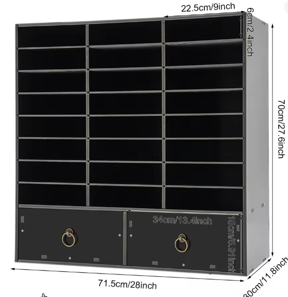 Bureau Organizer met 24 Vakken en 2 Lades – Documentenkast voor Kantoor en Thuis