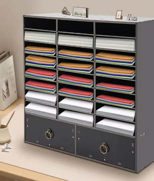 Bureau Organizer met 24 Vakken en 2 Lades – Documentenkast voor Kantoor en Thuis
