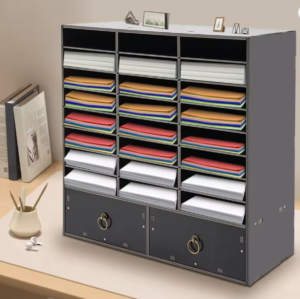 Bureau Organizer met 24 Vakken en 2 Lades – Documentenkast voor Kantoor en Thuis