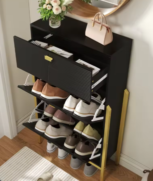 Schoenenkast met Lade en 2 Deuren – Dubbel Schoenenrek