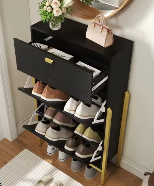 Schoenenkast met Lade en 2 Deuren – Dubbel Schoenenrek