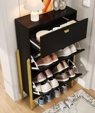 Schoenenkast met Lade en 2 Deuren – Dubbel Schoenenrek