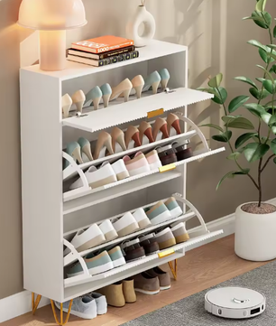 Moderne Schoenenkast met 2 Vouwdeuren en Bovenvak