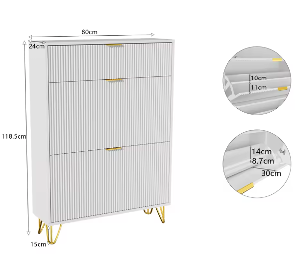 Moderne Schoenenkast met 2 Vouwdeuren en Bovenvak