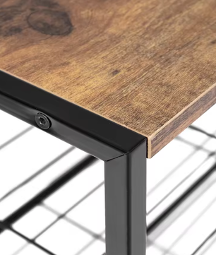 Schoenenbank met 3 Lagen en Zitgedeelte – Metaal en amp; Hout