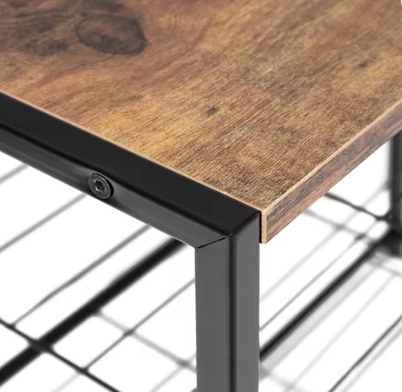 Schoenenbank met 3 Lagen en Zitgedeelte – Metaal en amp; Hout