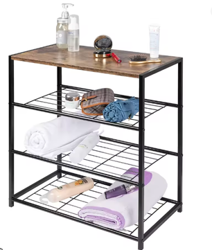 Schoenenbank met 3 Lagen en Zitgedeelte – Metaal en amp; Hout