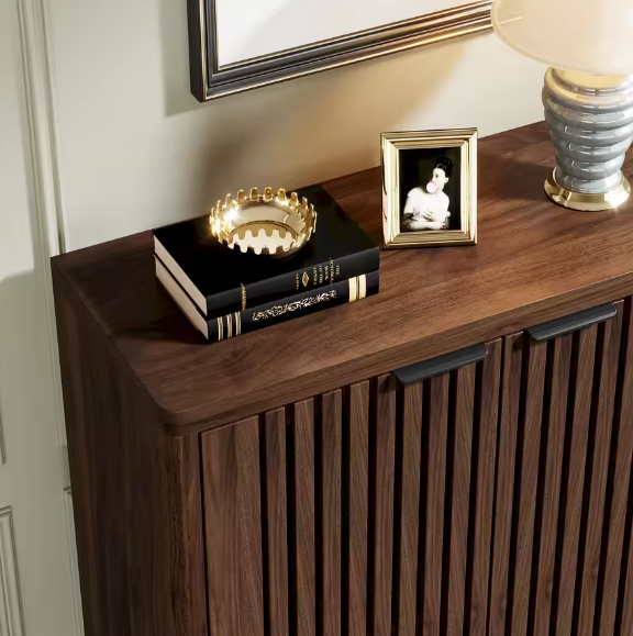 Schoenenkast met 6 Lagen en Lamellendeuren – Hout en amp; Metaal