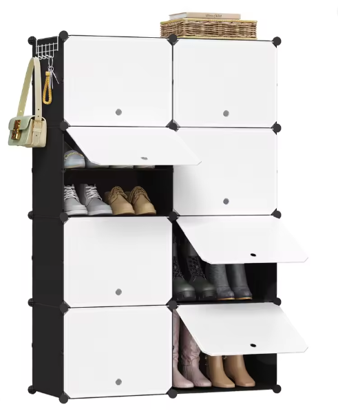 Schoenenkast met 8 Compartimenten en Deuren – 32 Paar