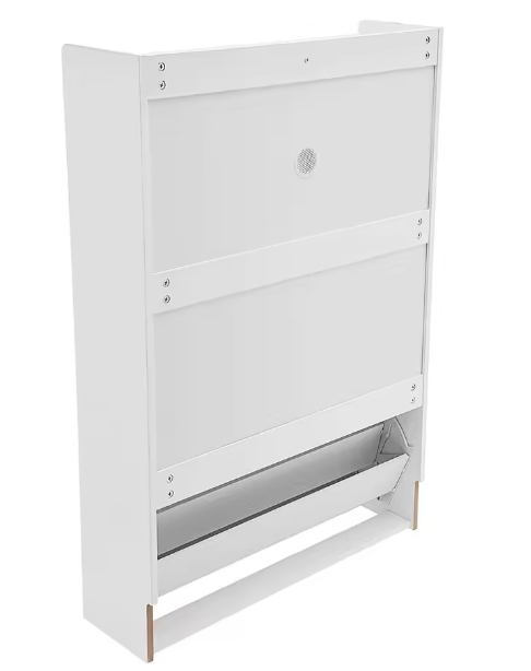 Smalle Schoenenkast met 2 Lades en amp; 3 Klapvakken – Wit – Vrijstaand