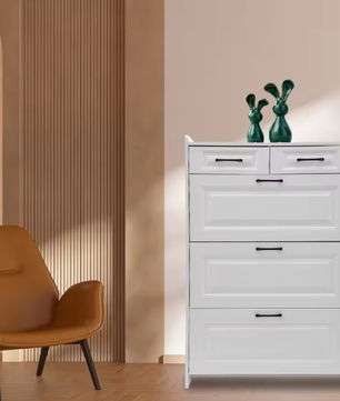 Smalle Schoenenkast met 2 Lades en amp; 3 Klapvakken – Wit – Vrijstaand