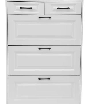 Schoenenkast met 3 kleppen en 2 lades – Smal en Modern – Wit