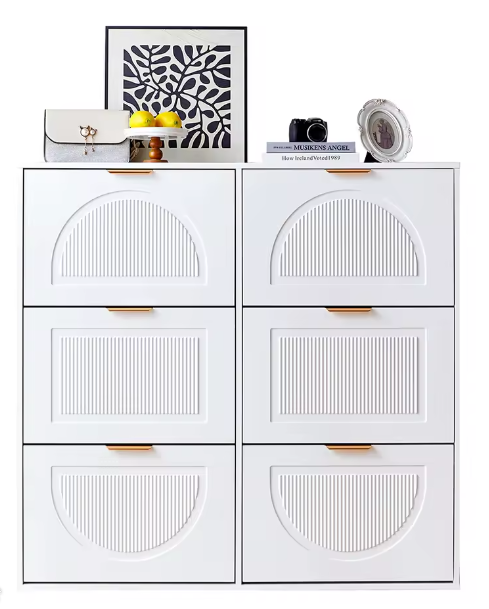 Schoenenkast met 6 Kleppen en Open Opbergruimte