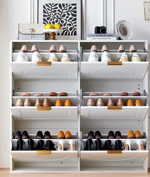 Schoenenkast met 6 Kleppen en Open Opbergruimte