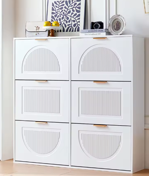 Schoenenkast met 6 Kleppen en Open Opbergruimte