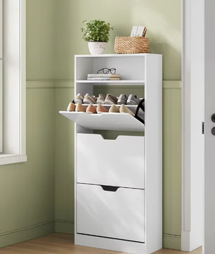 Smal 3-laags Schoenenrek met Klapladen – Schoenenkast Organizer