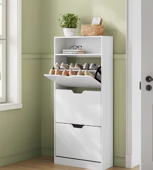 Smal 3-laags Schoenenrek met Klapladen – Schoenenkast Organizer