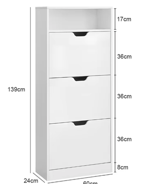 Smal 3-laags Schoenenrek met Klapladen – Schoenenkast Organizer