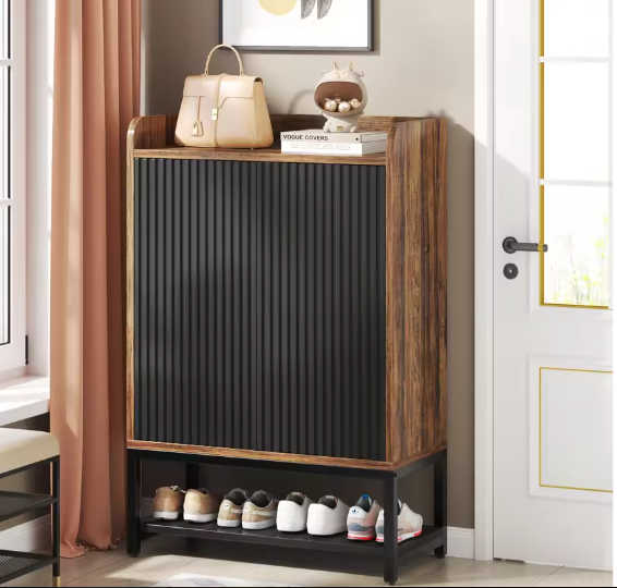 Schoenenkast met Deuren – 5-Laags Houten Schoenenopbergkast voor Hal