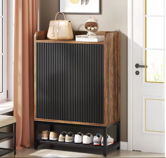 Schoenenkast met Deuren – 5-Laags Houten Schoenenopbergkast voor Hal