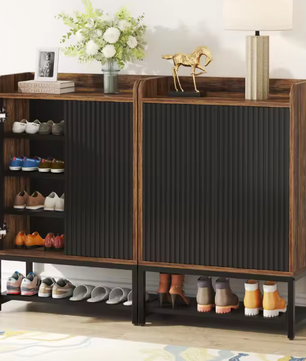 Schoenenkast met Deuren – 5-Laags Houten Schoenenopbergkast voor Hal